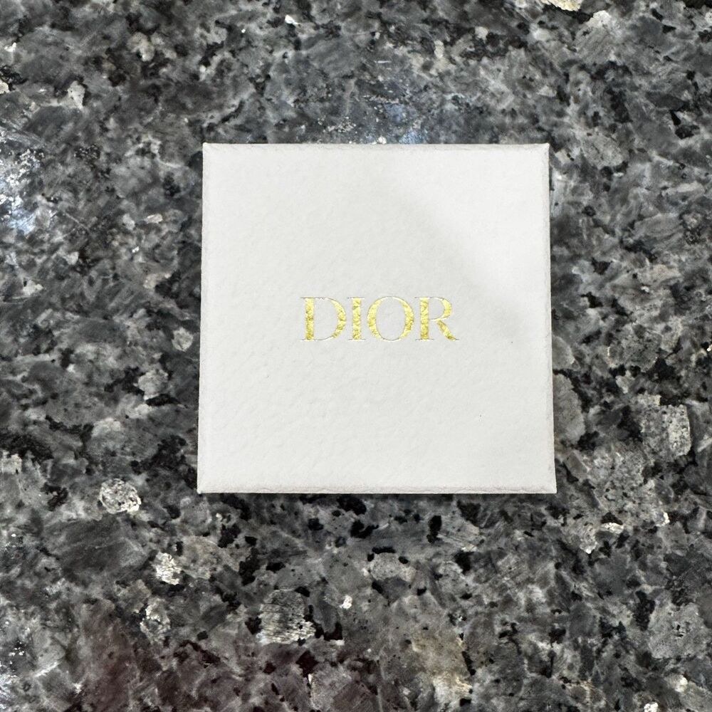 Dior Small White Jewelry Gift Empty Box + Silver Dior Star "3.5" x 3.5" x 1"